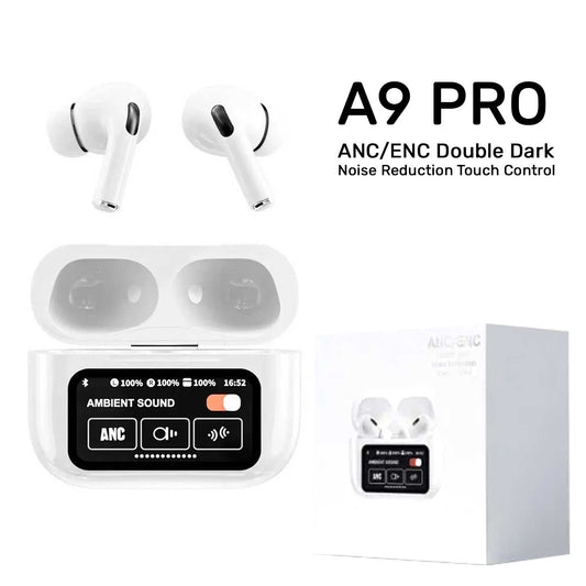 A9 PRO APPLE AIRPODS ANC/ENC ZHONGKELQNXUN NOISE REDUCTION TOUCH CONTROL BLUETOOTH 5.4 WIRELESS EARBUDS