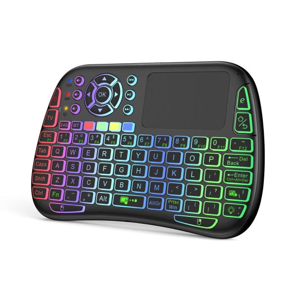 10541763466995 M9 BLUETOOTH MINI WIRELESS KEYBOARD 7 BACKLIT 2.4G AIR MOUSE REMOTE TOUCHPAD - Image 1