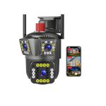 SPEED-X (SPZ-803) 3 CAMERA LENS WIFI OUTDOOR 6MP COLOR NIGHT VISION WITH V380 PRO APP
