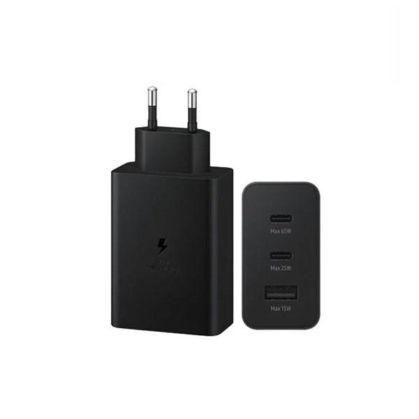 222 SAMSUNG 65W EU PIN PD POWER ADAPTOR TRIO 2 Type-C & USB-A PORT - Image 1