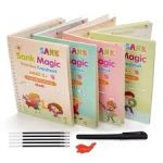 Montessori Reusable Magic Book 4Magic Books + 1Magic Pen + 10Refills + 1Grip Children's Calligraphy Copybook Magic Writin - Image 3