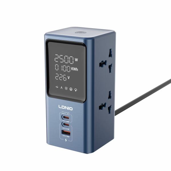 4u657681766737141 LDNIO SC2 7-IN-1 POWER EXTENSION WITH FAST CHARGING 4 SOCKETS 2 USB-C + 1 USB-A - Image 1