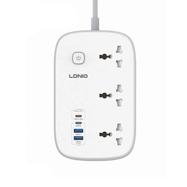 7979681776413253 LDNIO SC6 45W GAN FAST CHARGING 3250W POWER EXTENSION 3 SOCKETS 2 USB-A + 2 USB-C 2M - Image 1