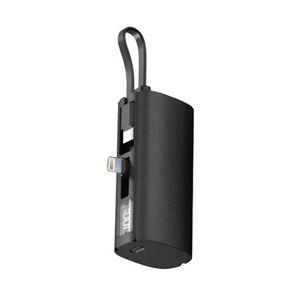 8168df91f11776508407 Aspor A351 2IN1 IPHONE & TYPE-C Flexible Portable Mini 5000mAh Power Bank - Image 1
