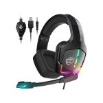 SOULBYTES S12 PS4 PS5 PC XBOX ONE SWITCH WITH MICROPHONE DYNAMIC RGB LED EFFECT 3.5MM WIRED STEREO BASS OVER EAR MIC GAMING HEADPHONES