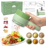 4-in-1 Portable Electric Vegetable Cutter & Wireless Mini Food Processor